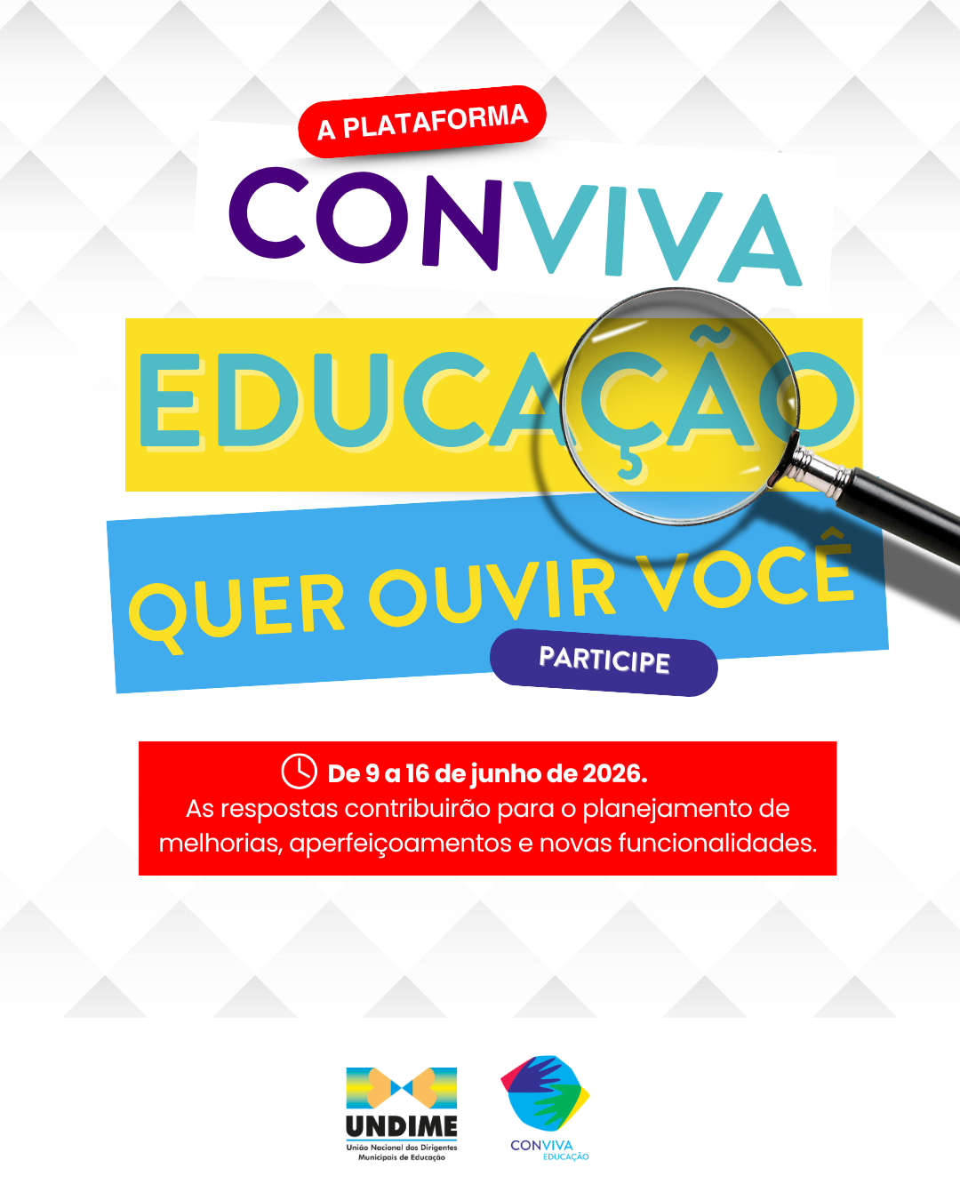 Conviva Educação realiza pesquisa para coletar informações que vão contribuir para a evolução da plataforma